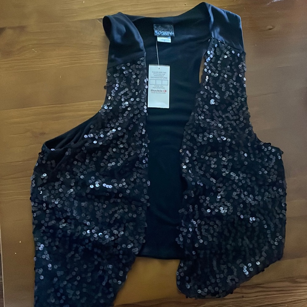 Black sequins vest